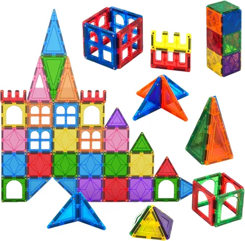 Miniatura 5 de TOYLI Bloques de construcción magnéticos para niños, 32 piezas, aprendizaje educativo magnético STEM