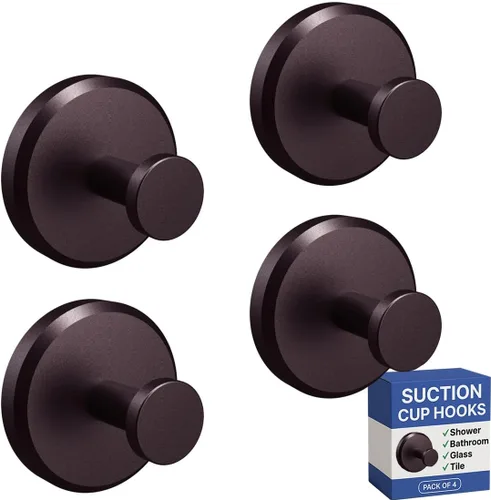 Miniatura 15 de HOME SO Ganchos con ventosa para toallas de ducha y baño, paquete de 2 – Ganchos de ventosa para colgar toallas, batas y abrigos – azulejos, puerta