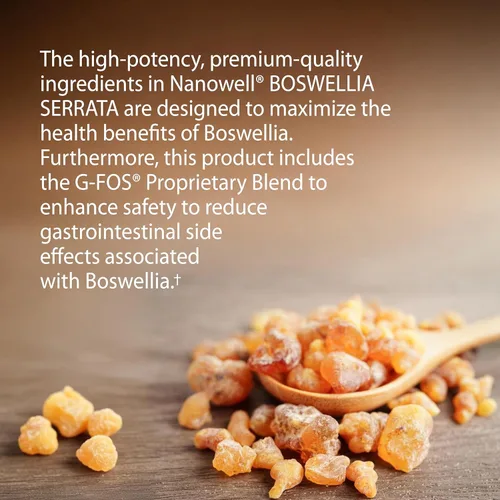 Miniatura 6 de NANOWELL Boswellia Serrata con G-FOS - 98% de ácido boswélico - Apoya la salud de las articulaciones y la movilidad - 180 cápsulas veganas