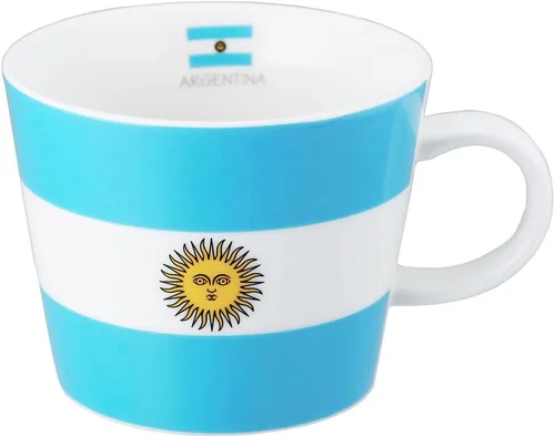 Gekjinsha Sugar Land 10961-2 - Taza con diseño de bandera, Argentina, 12.8 fl oz (380 cc), fabricada en Japón, apta para microondas y lavavajillas