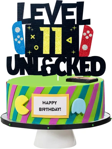 Miniatura 13 de Decoración para pastel de videojuegos desbloqueada de nivel 9 – Nivel 9 desbloqueado impresionante 2013 decoración de pastel de cumpleaños