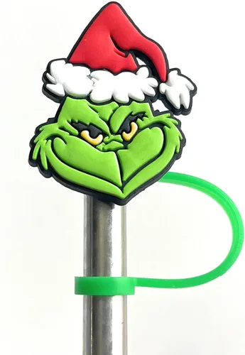 Miniatura 4 de Paquete de 6 Adornos Divertidos de Navidad para Pajitas de 8mm con Trineo, Árbol, Copo de Nieve y Papá Noel (Paquete de Navidad)