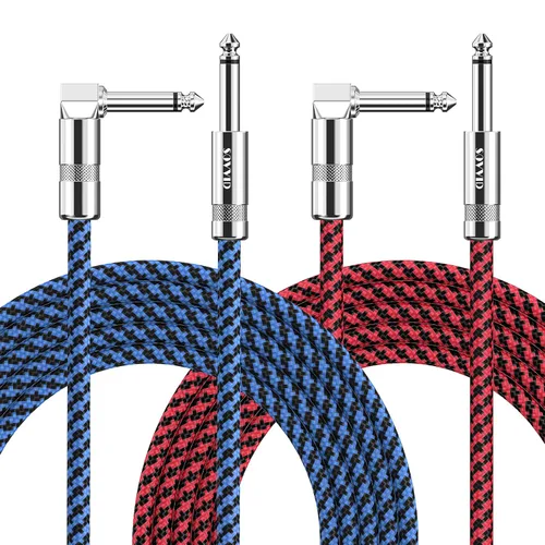 Miniatura 16 de Cable de Guitarra de 6 Pies Cable de Instrumento para Guitarra Eléctrica y Bajo, Teclado - Cable AMP de Ángulo Recto de 1/4 Pulgada, Negro