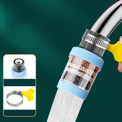 Miniatura 2 de Paquete de 3 filtros de montaje en grifo, purificador de filtro de agua para grifo, filtración de carbón activado, elimina cloro, fluoruro, metales