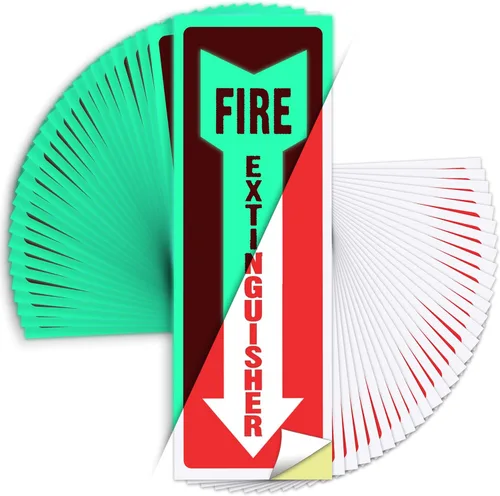 Miniatura 10 de ASSURED SIGNS Letreros de extintor de incendios – Paquete de 12 – 4 x 12 pulgadas – Adhesivos de vinilo resistente a la intemperie para extintor
