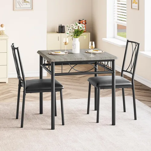 Miniatura 13 de Garvee Juego de mesa de comedor de madera de 5 piezas para 4, juego de mesa de cocina rectangular con 4 sillas, juego de mesa de comedor que ahorra