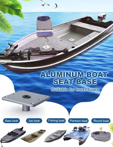 Miniatura 2 de MATINA Base de asiento de barco, pedestal y base de aluminio de 7 x 7 pulgadas con enchufe de poste de pasador de 3/4 pulgadas, accesorios de barco