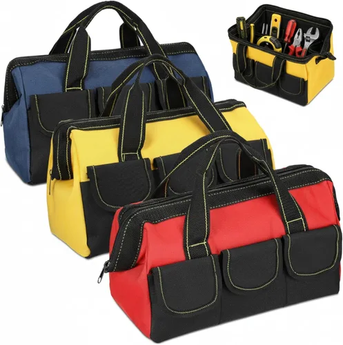 Miniatura 11 de Sanwuta - Paquete de 3 bolsas para herramientas, alta resistencia, fondo rígido impermeable, boca ancha, para electricista, carpintero, mecánico, 13