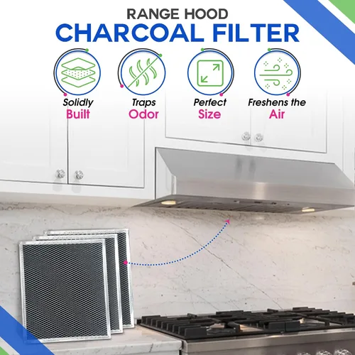 Miniatura 2 de Filtro de carbón de repuesto para filtro de campana extractora Whirlpool W10412939 de 11.02 x 9.73 pulgadas – Filtros de grasa de carbón para estufa