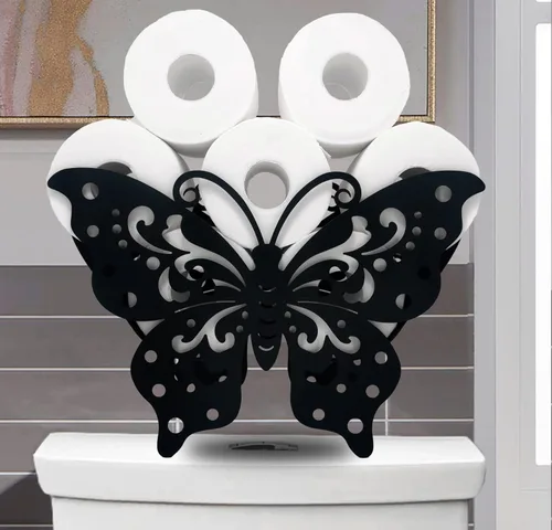 Miniatura 15 de Black Bear - Soporte de papel higiénico de metal, divertido soporte de papel de animales para baños, organizador independiente con capacidad para 8