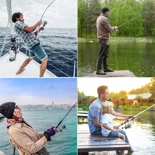 Miniatura 7 de [Portátil 2024] Carrete giratorio de pesca de viaje, suave 10+1 carrete de pesca BB inoxidable para agua dulce, marco de grafito ultraligero