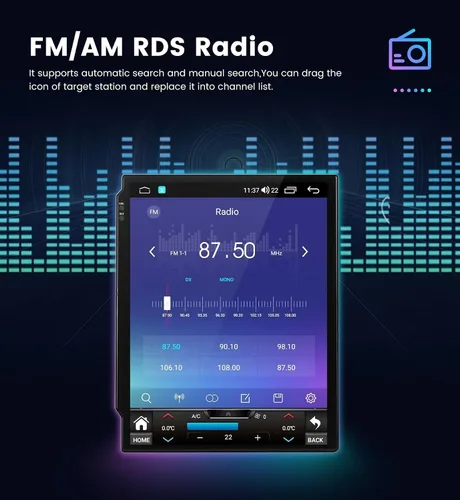 Miniatura 4 de 9.7 "IPS pantalla táctil Android 11 2+32 GB 8 Core Car Stereo para Jeep Cherokee 2013-2018 Vertical Style Radio incorporado Car-Play Android Auto