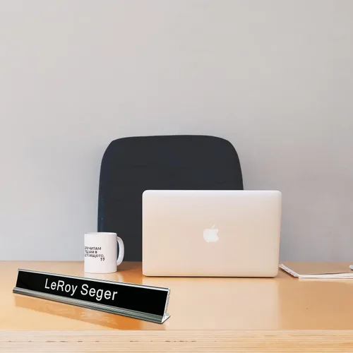 Miniatura 4 de Placa de identificación personalizada con soporte de pared o escritorio letrero de grabado personalizado 1x8