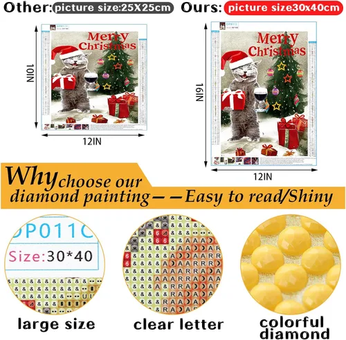 Miniatura 2 de Sinmoe 12 piezas de arte de diamantes de San Valentín DIY 5D Cat Diamond Painting Kits para adultos, pinturas de diamantes para niños, padres, niños