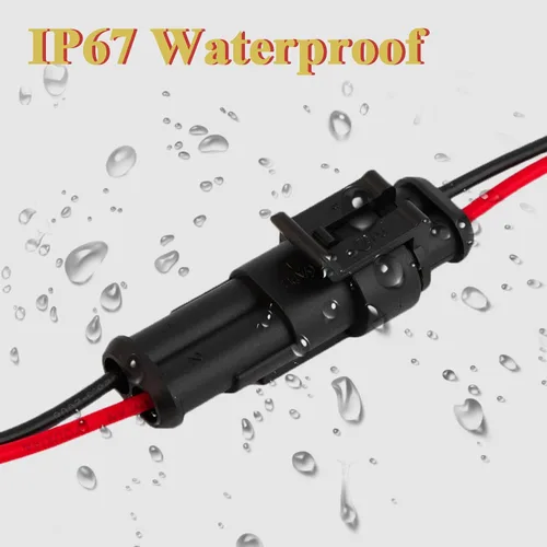 Miniatura 5 de Conectores eléctricos impermeables de 2 pines de 16 AWG, macho y hembra, de 16 AWG, kit de enchufe de arnés de cable adecuado para automóvil