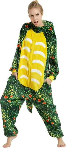 Miniatura 5 de Pijama de una pieza para adultos, disfraz de dinosaurio, para mujer