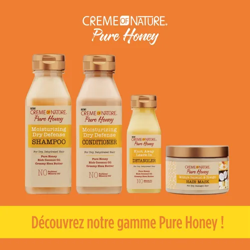Miniatura 6 de Creme of Nature Mascarilla para el cabello, miel pura, aceite de coco y fórmula de manteca de karité, reposición de humedad y fuerza, 11.5 onzas