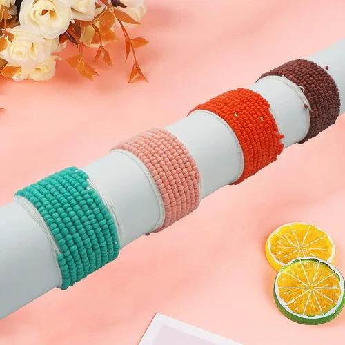 Miniatura 25 de 4 cuentas de cintura africana hechas a mano de 50 pulgadas para mujer, no elásticas (corbata)