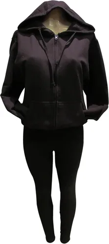 Miniatura 5 de Sudadera con capucha con cremallera negra con diamantes de imitación multicolor y alas de ángel, Negro