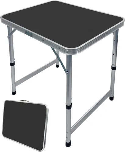 Miniatura 9 de Mesa plegable pequeña de 2 pies, mesa de campamento ligera de altura ajustable, mesa portátil de fácil instalación, mesas de playa plegables