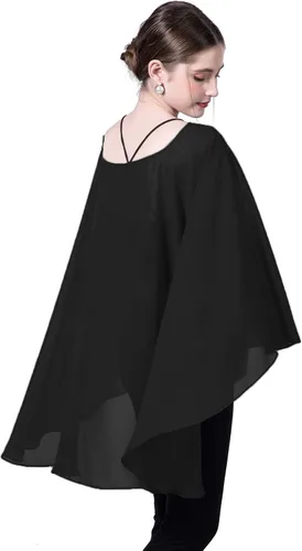Miniatura 3 de Baoqiya Capa de gasa transparente capelets larga poncho para mujer talla grande