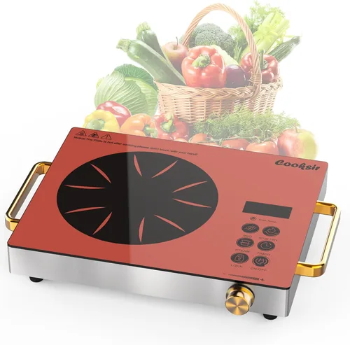 Miniatura 11 de Placa de cocción eléctrica de quemador único - 110V 1800W, placa caliente portátil de un quemador, estufa eléctrica de encimera para el hogar, 1