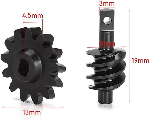 Miniatura 2 de 2 piezas de engranajes diferenciales de eje de acero 13T/2T engranaje helicoidal diferencial de sobremarcha delantero y trasero para Axial SCX24 2