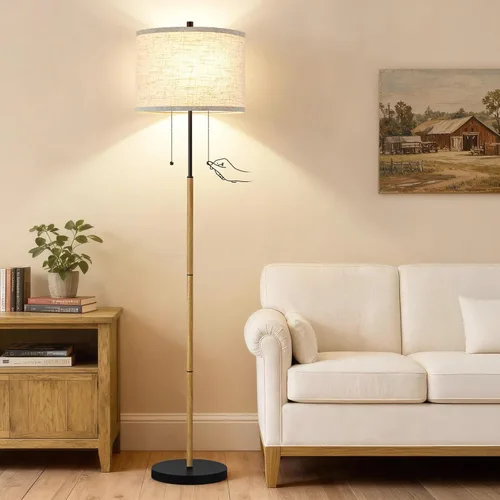 Miniatura 9 de Lámpara de pie dorada de 60", lámpara de pie para sala de estar, dormitorio, oficina y comedor - Lámparas de pie de esquina altas con interruptor