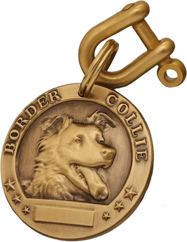 Miniatura 44 de Etiquetas de identificación para mascotas de cobre puro, etiquetas de nombre de perro personalizadas en relieve 3D con letras personalizadas