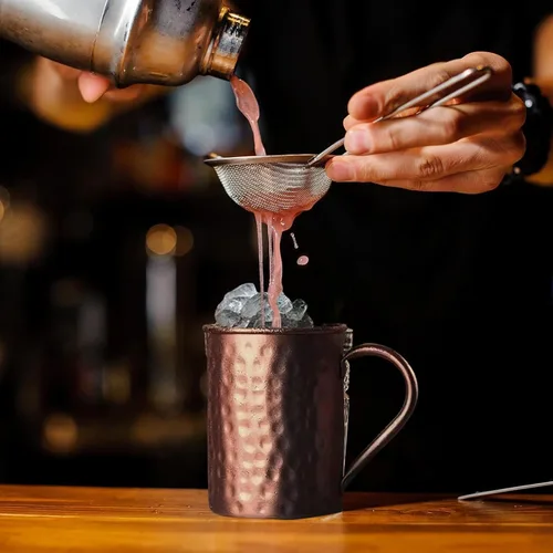 Miniatura 6 de TJ Moscow Mule - Juego de 2 tazas de cobre 100% puro de 14 onzas, tazas de cobre hechas a mano, resistentes al deslustre, regalo para bebidas frías