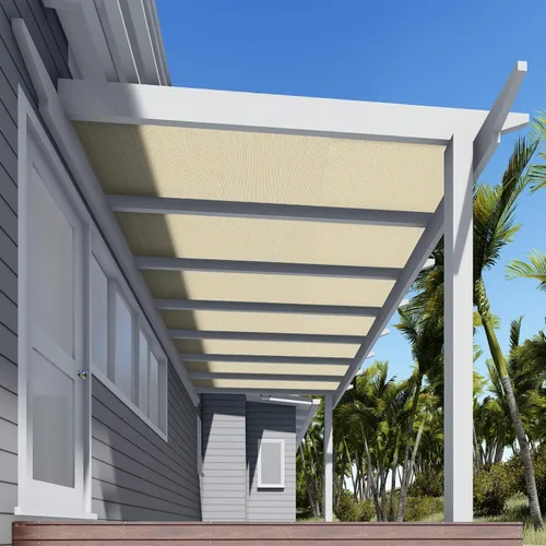 Miniatura 7 de TANG Rollo de tela para parasol de 6 x 16 pies, paño de sombra para patio, pantalla de protección UV para pérgola al aire libre, cubierta de Beige