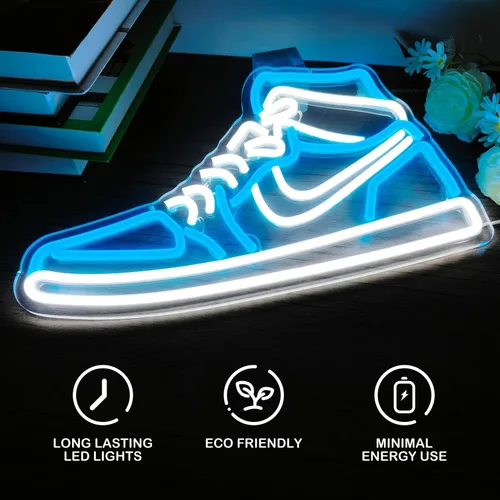 Miniatura 5 de Letrero de neón para zapatos deportivos, letreros de neón para pared, regulables, luces LED de neón para dormitorio, hombre, cueva, hogar, fiesta