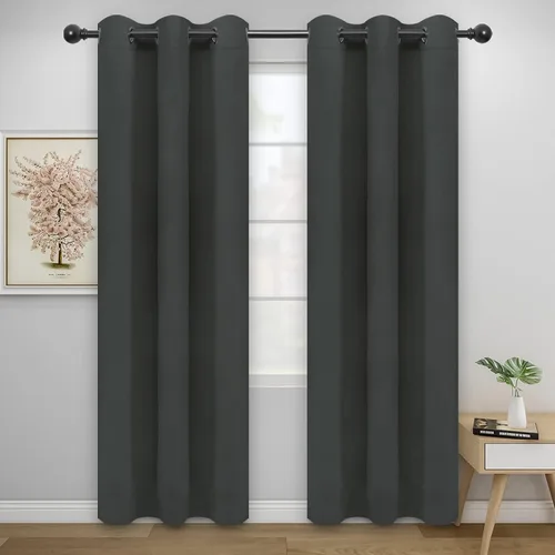 Miniatura 129 de Easy-Going - Cortinas opacas para dormitorio, aislamiento térmico sólido con ojales, cortinas de ventana para reducción de ruido, cortinas