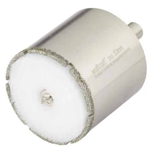 Wolfcraft 5929000 Accesorio de sierra perforadora de cerámica con vástago de 0.394 in y esponja de 2.087 in Ø incluida