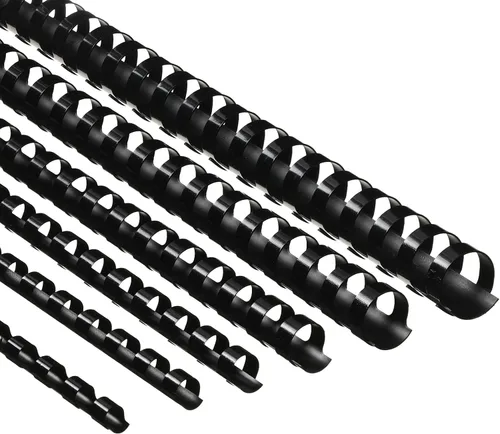Miniatura 10 de Yunsailing Paquete de 150 peines de plástico para encuadernación de plástico, 19 anillos de encuadernación con espiral, tamaño carta, para Negro
