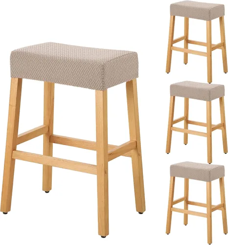 Miniatura 28 de YISUN Fundas de taburete rectangulares, paquete de 2 fundas elásticas impermeables para asiento de silla de montar, taburetes de bar, sillas de bar