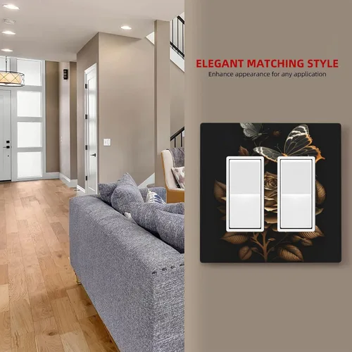 Miniatura 107 de Placa Decorativa de Pared de Granja Rústica con Cuerno de Madera para Puerta de Granero 1 Banda Duplex Cubiertas de Toma Eléctrica Soltera