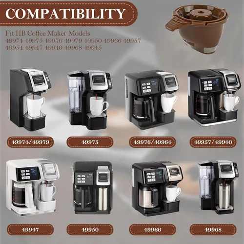 Miniatura 4 de ChangTa - Cesta de café molido de una sola porción para Hamilton Beach Flex Brew piezas de repuesto 49974 49975 49976 49979 49957 49954 49947 49940