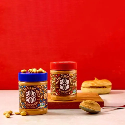 Miniatura 4 de GOOD GOOD Mantequilla de maní crujiente apta para dieta cetogénica - Baja en carbohidratos y sin azúcares añadidos - Vegana - Sin conservantes - Sin