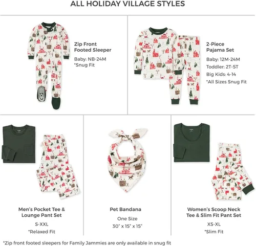 Miniatura 2 de Burt's Bees Baby Conjuntos de pijamas de Navidad familiares a juego, pijamas de algodón orgánico para niños, niños pequeños, mujeres y adultos