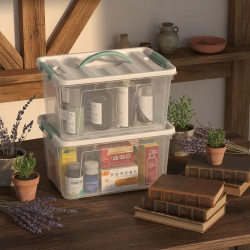 Miniatura 7 de 8 paquetes de contenedores de almacenamiento de plástico con tapas, caja de almacenamiento transparente, 14 cuartos de galón