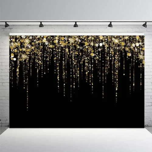 Miniatura 7 de MEHOFOND Fondo de fotos negro y plateado con purpurina Bokeh gris brillante para adultos, decoraciones de fiesta de feliz cumpleaños, pancartas
