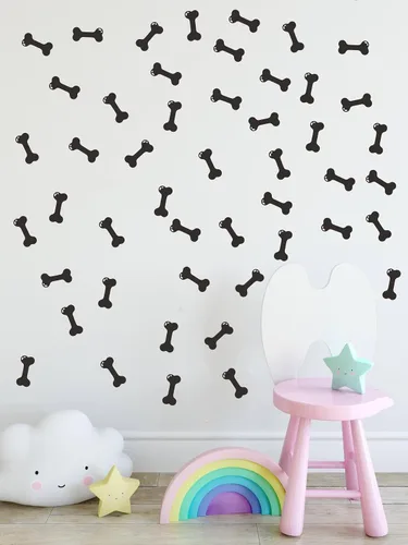 Miniatura 3 de Juego de 40 calcomanías de pared de huesos para decoración del espacio de perrito, calcomanías de pared de hueso de perro, casa de cachorro, hogar