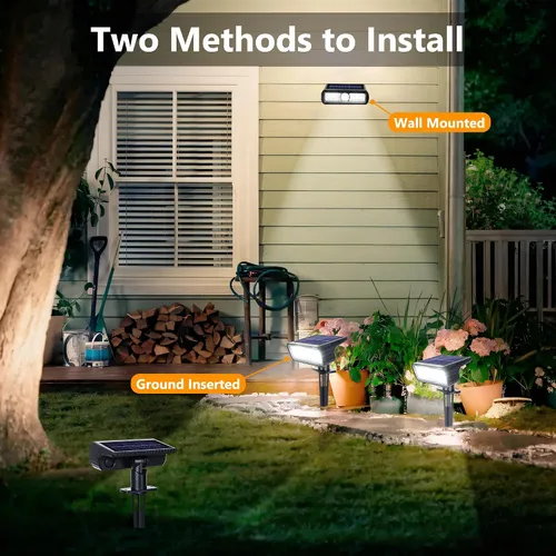 Miniatura 5 de Toodour Foco solar para exteriores, paquete de 4 luces solares para exteriores con 2 modos, luces de inundación impermeables alimentadas por energía