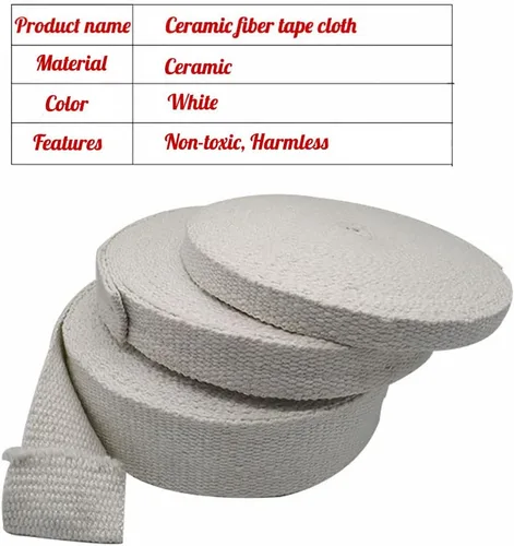 Miniatura 3 de Cinta de silicato de aluminio de fibra de cerámica - Retardante de llama, tropical, resistente a altas temperaturas, ignífuga, cinta de tela