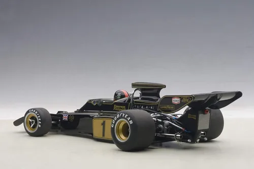 Miniatura 2 de Autoart Lotus 72E 1973 Emerson Fittipaldi #1 con figura de conductor en cabina 1/18 modelo coche