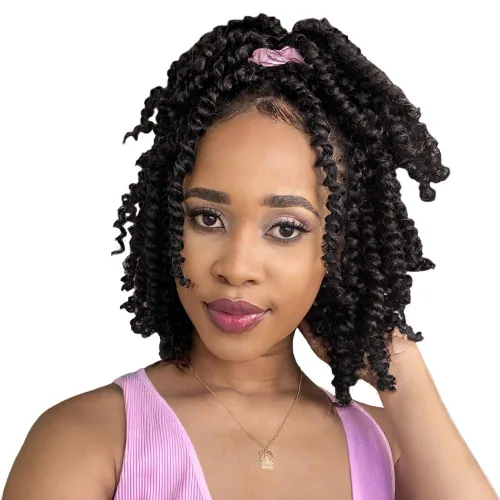 Miniatura 82 de Cabello de Ganchillo Pre-Retorcido Passion Twist para Mujeres Negras y Niños, Cabello Passion Twist Pre-Enrollado Trenzas Bohemias 4 Pulgadas 8