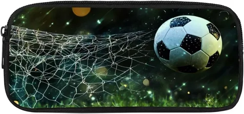 Miniatura 10 de FOR U DESIGNS Estuche para lápices de fútbol para niños, con la bandera estadounidense, con cremallera, bolsa para lápices para niños, pequeña bolsa