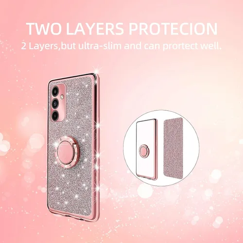 Miniatura 8 de Funda para Samsung Galaxy A15 0.18 oz, Gabb Phone 4 Pro para mujeres y niñas, con purpurina de cristal suave TPU transparente de lujo, bonita funda