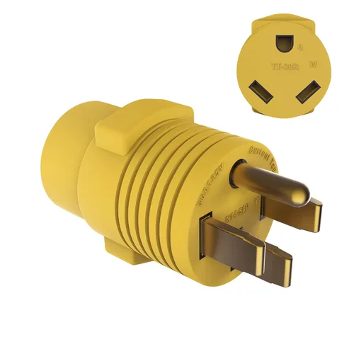 Adaptador de enchufe RV PVC 50 Amp macho (14-50P) a 30 Amp hembra (TT-30R) NEMA 14-50P a NEMA TT-30R
